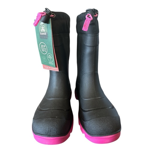Kamik Unisex Snobuster Boots Black with Magenta Size 5